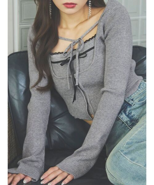 バイカラーキャミニットアンサンブル（ニット/セーター）｜EATME