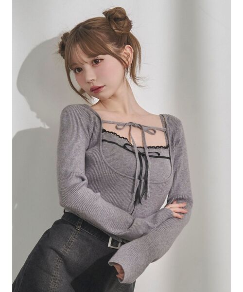 バイカラーキャミニットアンサンブル（ニット/セーター）｜EATME