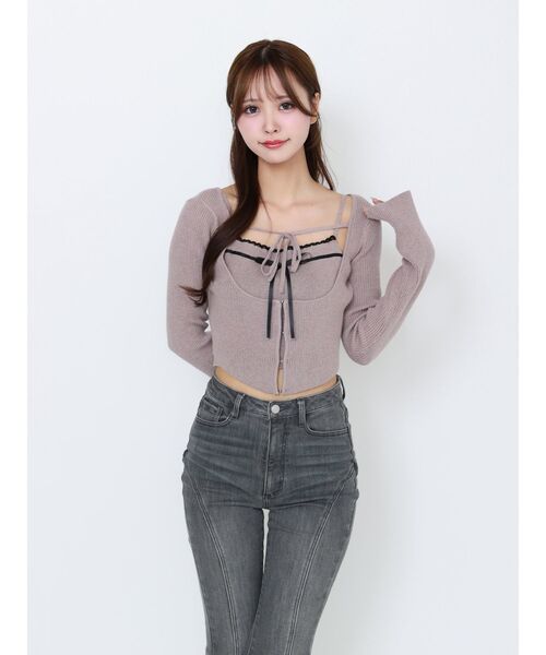 EATME バイカラーキャミニットアンサンブル バイカラーキャミニットアンサンブル（ニット/セーター）｜EATME