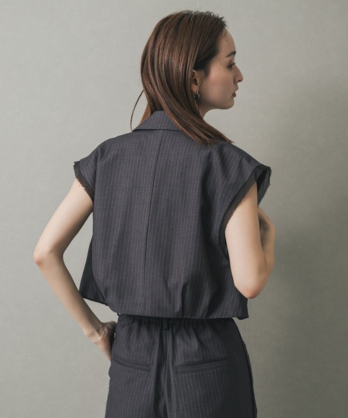 SENSE OF PLACE by URBAN RESEARCH（センスオブプレイスバイアーバンリサーチ）の「テーラードクロップドジレ（ベスト・レディース・ブラック/グレー系その他・ONE）」の13枚目の写真