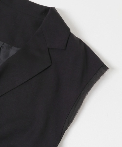 SENSE OF PLACE by URBAN RESEARCH（センスオブプレイスバイアーバンリサーチ）の「テーラードクロップドジレ（ベスト・レディース・ブラック/グレー系その他・ONE）」の4枚目の写真