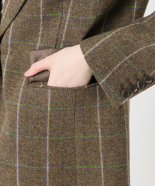 セール】【金子綾さん着用】BRITISH WOOLチェックジャケット