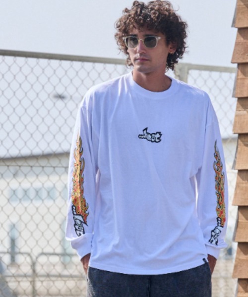 lost(ロスト)の「【ムラサキスポーツ限定】LOST/ロスト 長袖 Tシャツ ロンT 袖プリント L25F-2204(Tシャツ/カットソー・メンズ・ブラック/ホワイト・M/L/XL)」の2枚目の写真