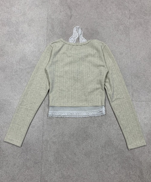 SHEPP(シープ)の「レースキャミソール ヘンリーネックレイヤード風トップス(Tシャツ/カットソー・レディース・アイボリー・M/L)」の10枚目の写真