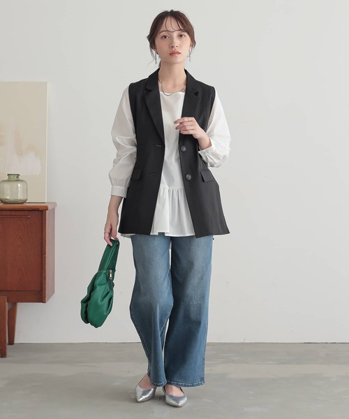 n'OrLABEL(ノアールレーベル)の「【機能素材】『サイドオープンジレ』(ベスト・レディース・モカ/ブラック・2/1)」の18枚目の写真