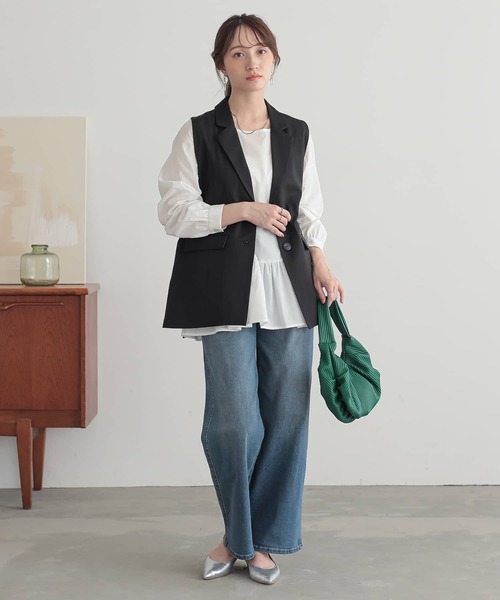 n'OrLABEL(ノアールレーベル)の「【機能素材】『サイドオープンジレ』(ベスト・レディース・モカ/ブラック・2/1)」の19枚目の写真