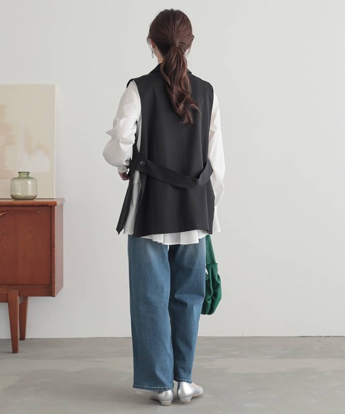 n'OrLABEL(ノアールレーベル)の「【機能素材】『サイドオープンジレ』(ベスト・レディース・モカ/ブラック・2/1)」の11枚目の写真