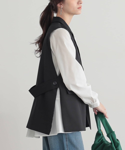 n'OrLABEL(ノアールレーベル)の「【機能素材】『サイドオープンジレ』(ベスト・レディース・モカ/ブラック・2/1)」の16枚目の写真