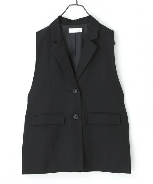 n'OrLABEL(ノアールレーベル)の「【機能素材】『サイドオープンジレ』(ベスト・レディース・モカ/ブラック・2/1)」の4枚目の写真