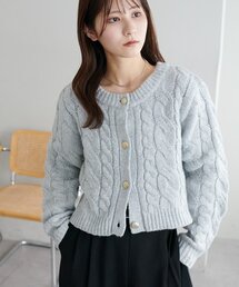 【新色追加!/WEB限定】ケーブルショートカーディガン