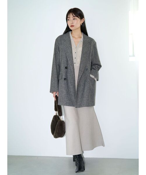 LAGUNAMOON（ラグナムーン）の「ウールロングテーラードジャケット（テーラードジャケット・レディース・ブラウン/グレー・FREE）」の14枚目の写真