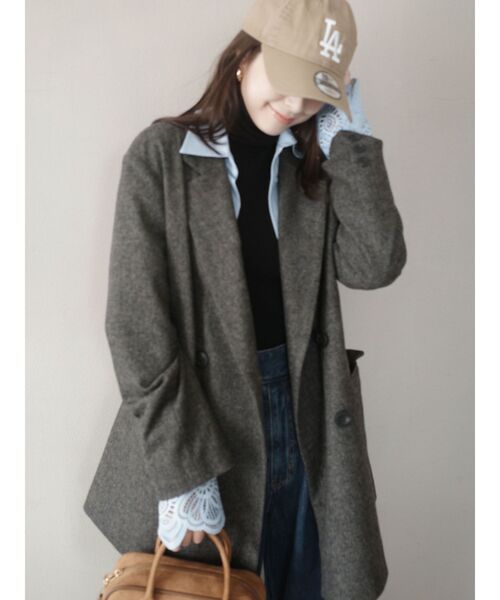 LAGUNAMOON（ラグナムーン）の「ウールロングテーラードジャケット（テーラードジャケット・レディース・ブラウン/グレー・FREE）」の22枚目の写真