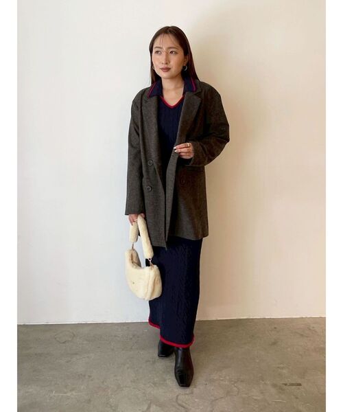 LAGUNAMOON（ラグナムーン）の「ウールロングテーラードジャケット（テーラードジャケット・レディース・ブラウン/グレー・FREE）」の12枚目の写真