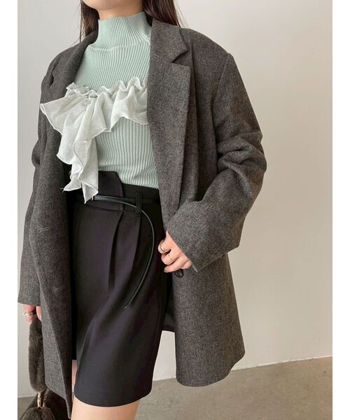 LAGUNAMOON(ラグナムーン)の「ウールロングテーラードジャケット(テーラードジャケット・レディース・ブラウン/グレー・FREE)」の7枚目の写真