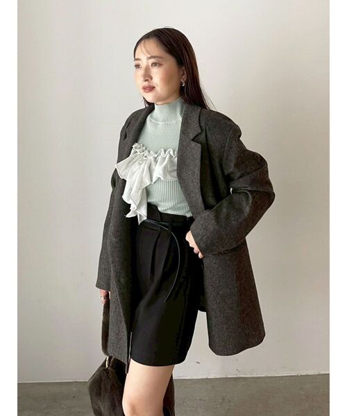 LAGUNAMOON(ラグナムーン)の「ウールロングテーラードジャケット(テーラードジャケット・レディース・ブラウン/グレー・FREE)」の8枚目の写真