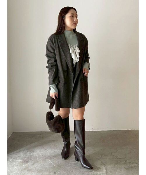 LAGUNAMOON（ラグナムーン）の「ウールロングテーラードジャケット（テーラードジャケット・レディース・ブラウン/グレー・FREE）」の9枚目の写真