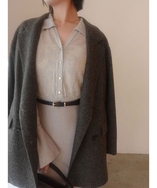 LAGUNAMOON（ラグナムーン）の「ウールロングテーラードジャケット（テーラードジャケット・レディース・ブラウン/グレー・FREE）」の5枚目の写真