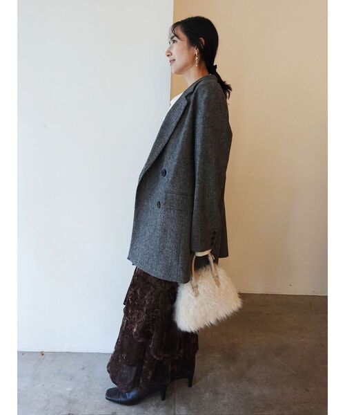 LAGUNAMOON(ラグナムーン)の「ウールロングテーラードジャケット(テーラードジャケット・レディース・ブラウン/グレー・FREE)」の15枚目の写真