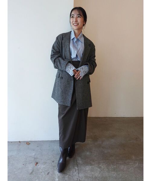 LAGUNAMOON(ラグナムーン)の「ウールロングテーラードジャケット(テーラードジャケット・レディース・ブラウン/グレー・FREE)」の16枚目の写真