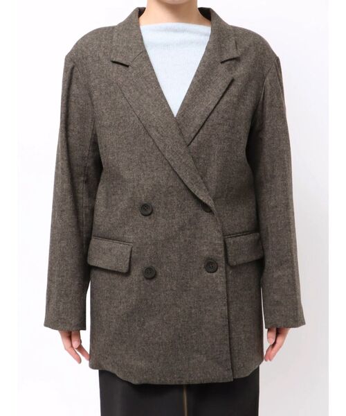 LAGUNAMOON(ラグナムーン)の「ウールロングテーラードジャケット(テーラードジャケット・レディース・ブラウン/グレー・FREE)」の18枚目の写真