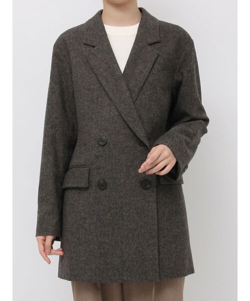 LAGUNAMOON（ラグナムーン）の「ウールロングテーラードジャケット（テーラードジャケット・レディース・ブラウン/グレー・FREE）」の7枚目の写真