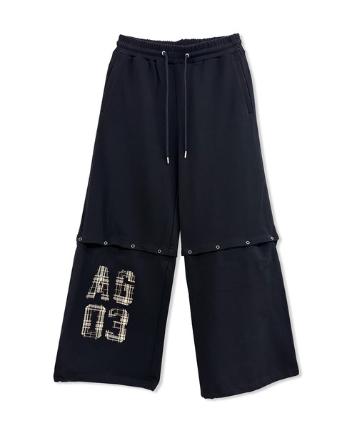 ANDGEEBEE（アンジービー）の「UNISEX 2WAYチェックロゴスウェットパンツ（スウェットパンツ・レディース・ブラック/ネイビー・FREE）」の20枚目の写真