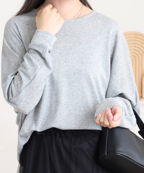 BRODIAEA（ブローディア）の「BRODIAEA ラメ調無地ドルマンカットソー（Tシャツ/カットソー・レディース・ブラック/グレー/カーキ/ベージュ・40）」の3枚目の写真