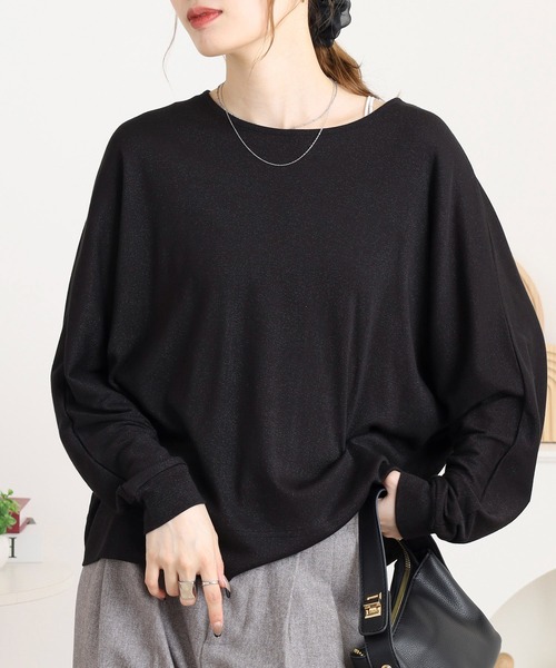 BRODIAEA（ブローディア）の「BRODIAEA ラメ調無地ドルマンカットソー（Tシャツ/カットソー・レディース・ブラック/グレー/カーキ/ベージュ・40）」の6枚目の写真