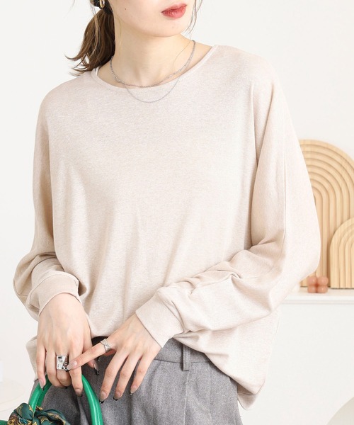 BRODIAEA（ブローディア）の「BRODIAEA ラメ調無地ドルマンカットソー（Tシャツ/カットソー・レディース・ブラック/グレー/カーキ/ベージュ・40）」の13枚目の写真