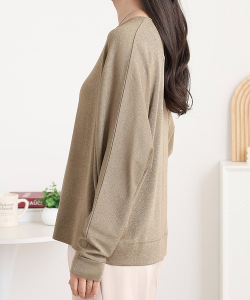 BRODIAEA（ブローディア）の「BRODIAEA ラメ調無地ドルマンカットソー（Tシャツ/カットソー・レディース・ブラック/グレー/カーキ/ベージュ・40）」の22枚目の写真