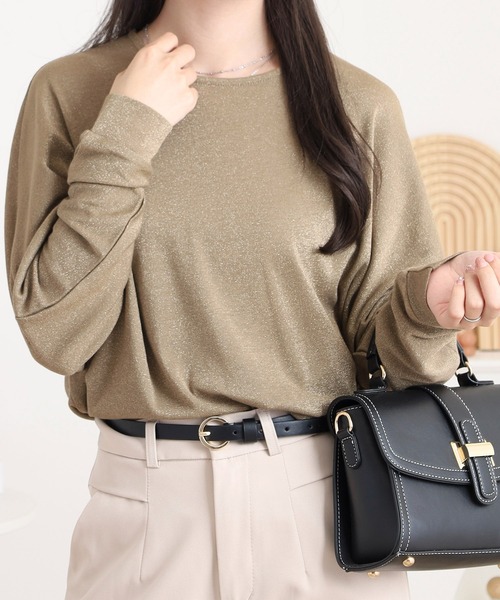 BRODIAEA（ブローディア）の「BRODIAEA ラメ調無地ドルマンカットソー（Tシャツ/カットソー・レディース・ブラック/グレー/カーキ/ベージュ・40）」の18枚目の写真