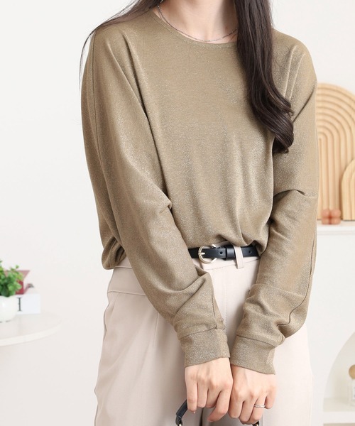 BRODIAEA（ブローディア）の「BRODIAEA ラメ調無地ドルマンカットソー（Tシャツ/カットソー・レディース・ブラック/グレー/カーキ/ベージュ・40）」の19枚目の写真