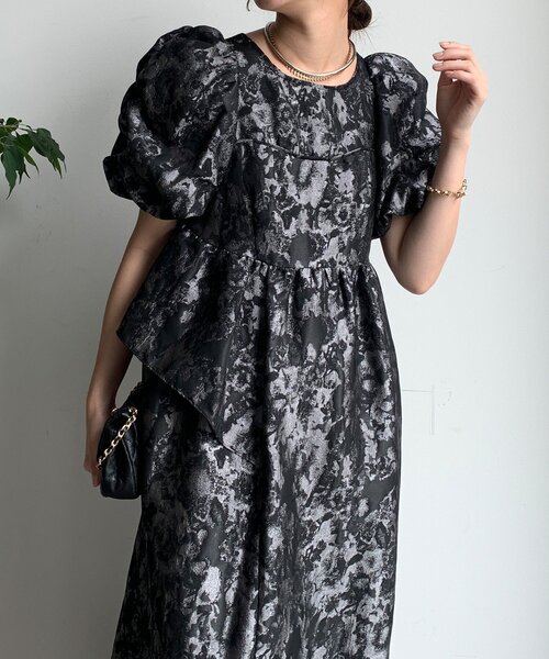 セール】【オケージョン対応】【WEB限定】ジャガードドレス