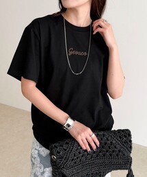 【GEVACO/ゲバコ】ワンポイントロゴチェーン刺繍半袖Tシャツ