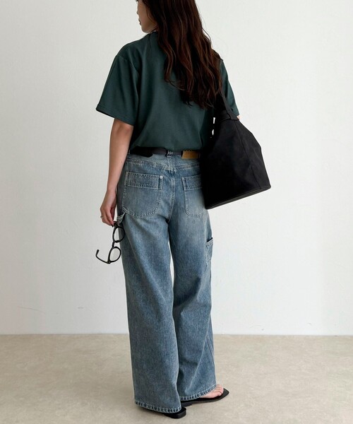 fredy emue(フレディエミュ)の「【GEVACO/ゲバコ】ワンポイントロゴチェーン刺繍半袖Tシャツ(Tシャツ/カットソー・レディース・カーキ/ブラック/オフホワイト/レッド・38)」の7枚目の写真