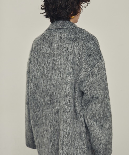 Trish（トリッシュ）の「シャギーミドルテーラーコート（ステンカラーコート・レディース・グレー/チャコールグレー・MEDIUM）」の15枚目の写真