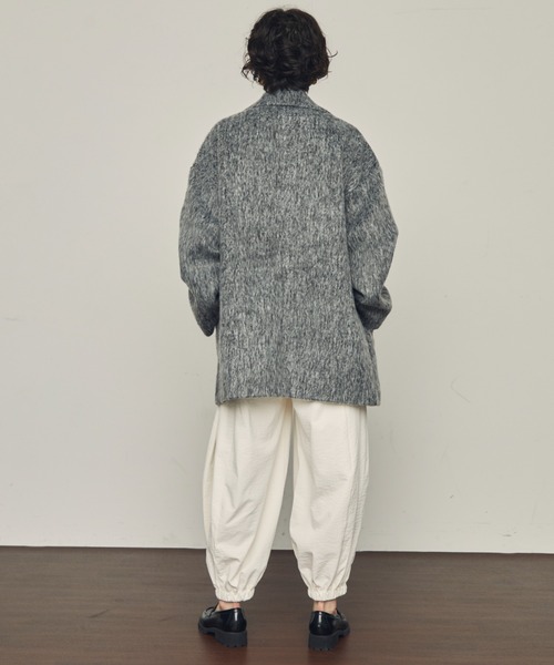 Trish（トリッシュ）の「シャギーミドルテーラーコート（ステンカラーコート・レディース・グレー/チャコールグレー・MEDIUM）」の12枚目の写真