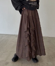 PAGEBOY | ラインフリンジティアードスカート/フリルスカート【ウエストゴム・ストレスフリー】(スカート)