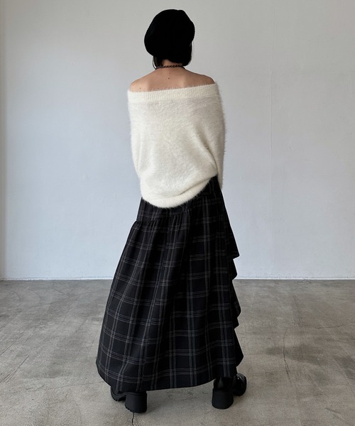 PAGEBOY（ページボーイ）の「ラインフリンジティアードスカート/フリルスカート【ウエストゴム・ストレスフリー】（スカート・レディース・ブラウン系その他/ブラック/レッド/ブラック系その他・FREE）」の17枚目の写真