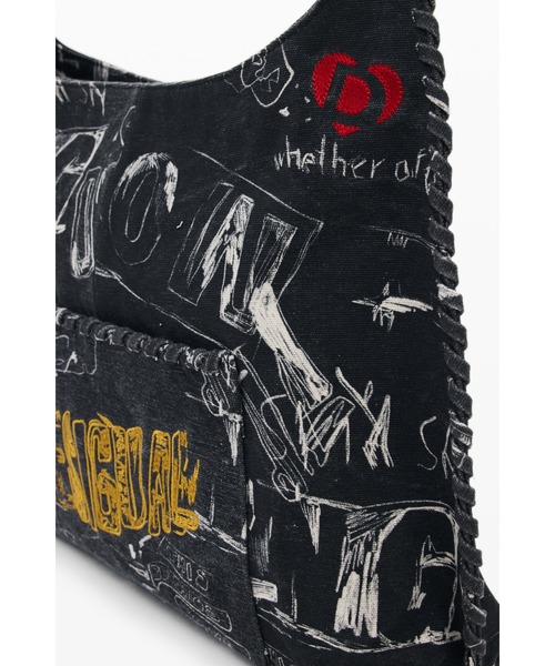 Desigual(デシグアル)の「Graffiti Logo Shoulder Bag/グラフィティロゴショルダーバッグ(ハンドバッグ・レディース・ブラック・FREE)」の7枚目の写真
