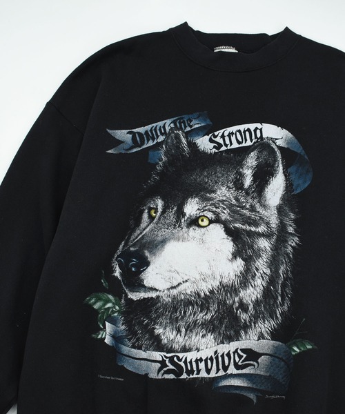 TULTEX(タルテックス)の「【USED】90’s TULTEX “Wolf” アニマル スウェット USA製(スウェット・メンズ・ブラック・X-LARGE)」の5枚目の写真