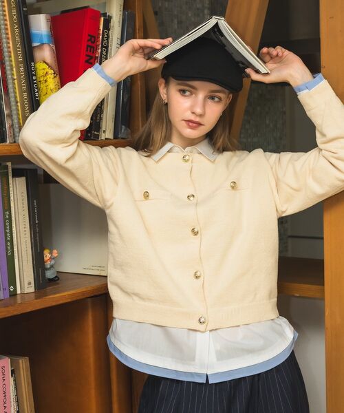 RETRO GIRL(レトロガール)の「モール金釦カーデ(カーディガン/ボレロ・レディース・ナチュラル/レッド/ブルー・FREE)」の22枚目の写真