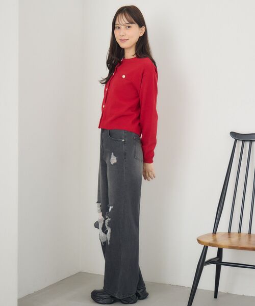 RETRO GIRL(レトロガール)の「モール金釦カーデ(カーディガン/ボレロ・レディース・ナチュラル/レッド/ブルー・FREE)」の13枚目の写真