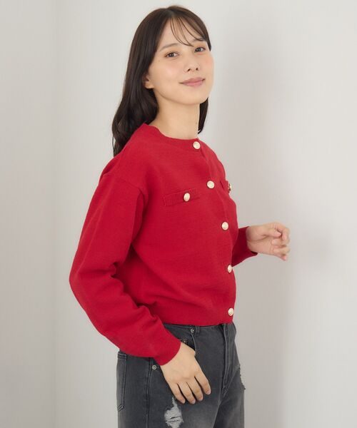 RETRO GIRL(レトロガール)の「モール金釦カーデ(カーディガン/ボレロ・レディース・ナチュラル/レッド/ブルー・FREE)」の11枚目の写真