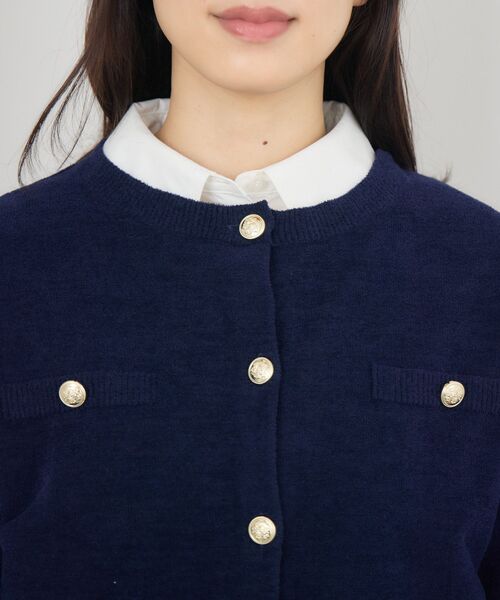 RETRO GIRL(レトロガール)の「モール金釦カーデ(カーディガン/ボレロ・レディース・ナチュラル/レッド/ブルー・FREE)」の4枚目の写真