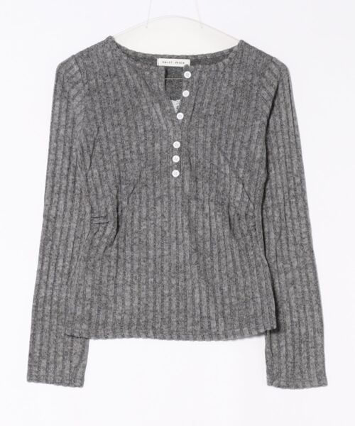 HALEY PESCA(ヘーリーペスカ)の「HALEY PESCA/ヘンリーネック バイカラーレイヤードカットソー(Tシャツ/カットソー・レディース・グレー/ブラック/ダークグレー/ホワイト・SMALL/MEDIUM)」の8枚目の写真