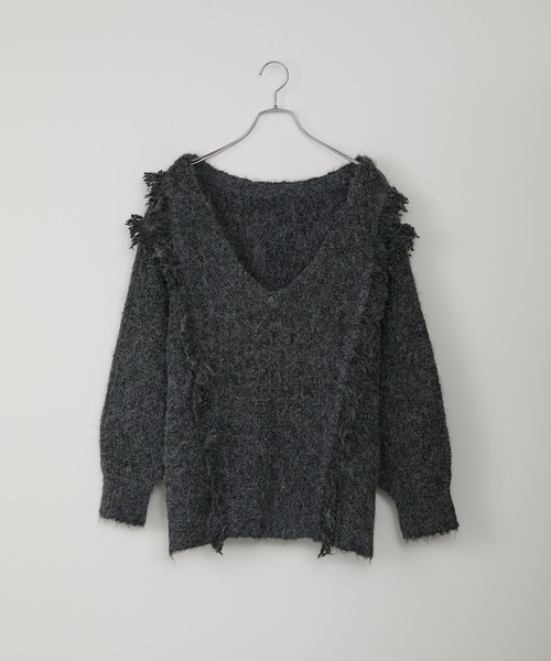 MONO-MART(モノマート)の「2WAY ミスティック ムード ニット(ニット/セーター・レディース・ブルー/ダークグリーン/グレー/アイボリー/ピンク/ブラウン/スミクロ・L/M)」の9枚目の写真