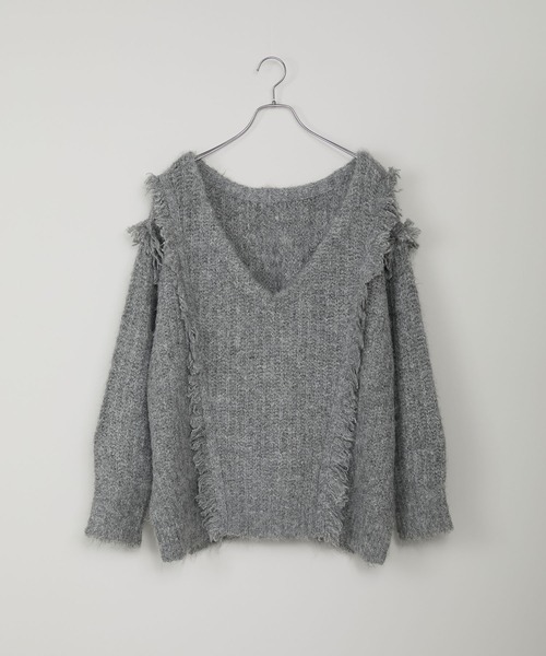 MONO-MART(モノマート)の「2WAY ミスティック ムード ニット(ニット/セーター・レディース・ブルー/ダークグリーン/グレー/アイボリー/ピンク/ブラウン/スミクロ・L/M)」の10枚目の写真