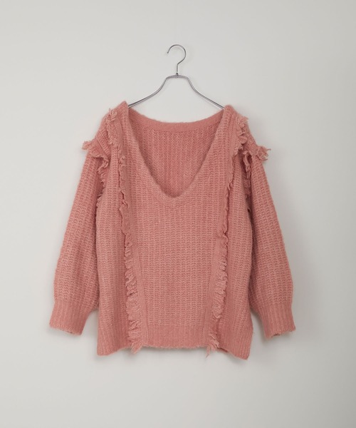 MONO-MART(モノマート)の「2WAY ミスティック ムード ニット(ニット/セーター・レディース・ブルー/ダークグリーン/グレー/アイボリー/ピンク/ブラウン/スミクロ・L/M)」の12枚目の写真