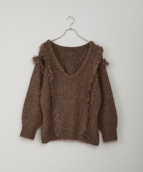 MONO-MART(モノマート)の「2WAY ミスティック ムード ニット(ニット/セーター・レディース・ブルー/ダークグリーン/グレー/アイボリー/ピンク/ブラウン/スミクロ・L/M)」の13枚目の写真